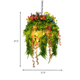 Organic Natural Floral Green Plant Pendant Chandelier #size