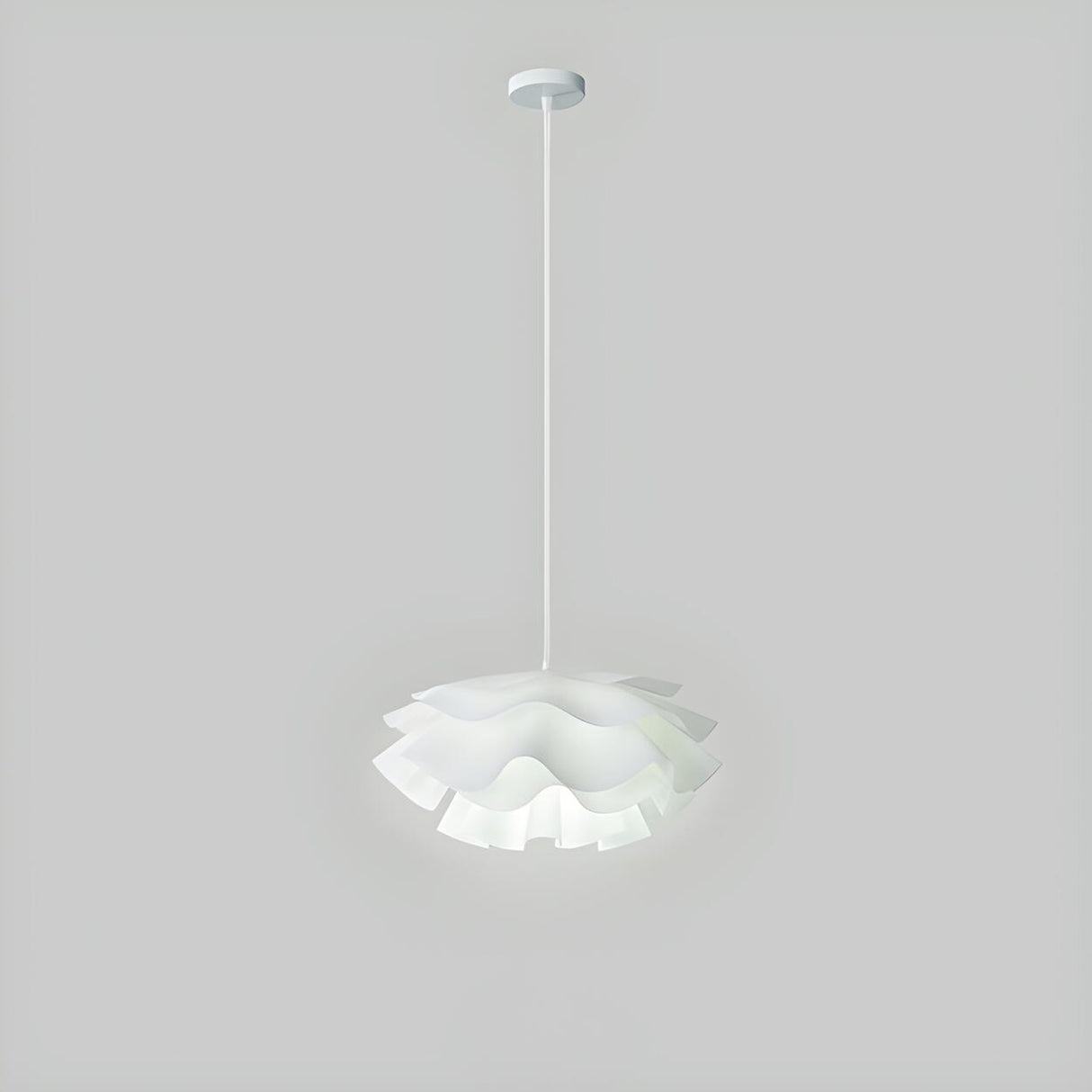 Organic Sculptural White Swirl Dining Room Pendant Light Image - 4