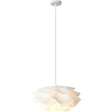 Organic Sculptural White Swirl Dining Room Pendant Light Image - 5