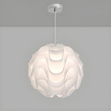 Organic Sculptural White Swirl Dining Room Pendant Light Image - 8