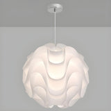 Organic Sculptural White Swirl Dining Room Pendant Light Image - 9