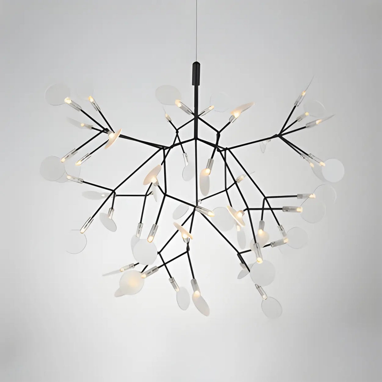 Organic Twig Branch Living Room White Chandelier Image - 12