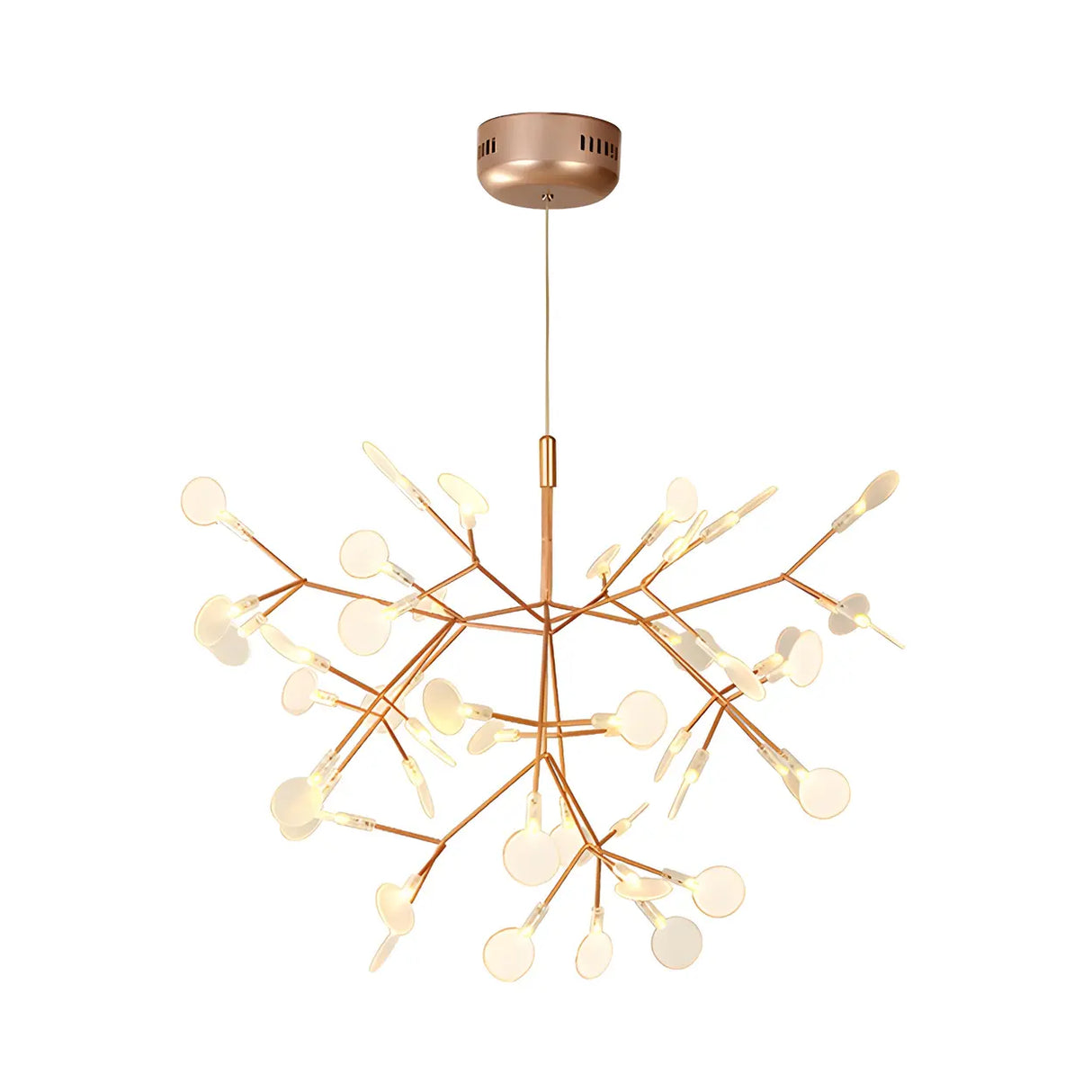 Organic Twig Branch Living Room White Chandelier Image - 3