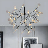 Organic Twig Branch Living Room White Chandelier Image - 9