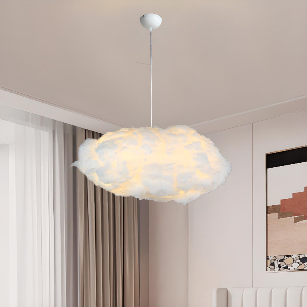 Organic Whimsical White Cloud Shape Chandelier Image - 1