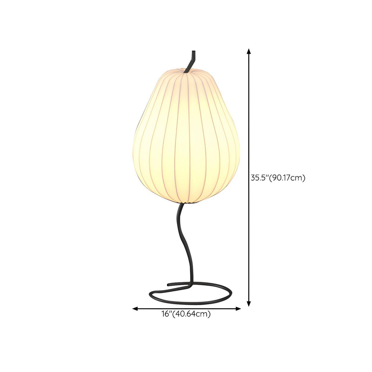 Organic White Pear Shape Curved Stand Floor Lamp 