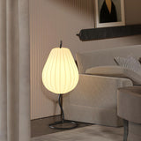 Organic White Pear Shape Curved Stand Floor Lamp Image - 4