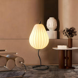 Organic White Pear Shape Curved Stand Floor Lamp Image - 5