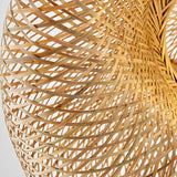 Organic Woven Curved Rattan Dining Room Pendant Light Image - 10