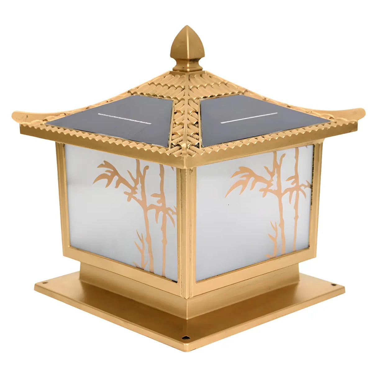 Oriental Bronze Solar Pagoda Bamboo Decor Garden Lamp Image - 7