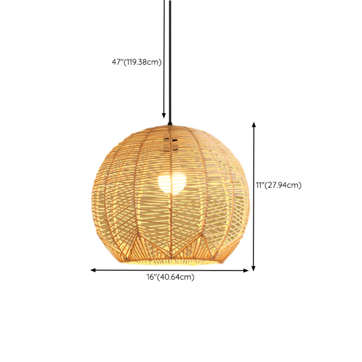 Oriental Cane Brown Tier Dining Room Pendant Light 