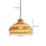 Oriental Cane Brown Tier Dining Room Pendant Light Image - 13