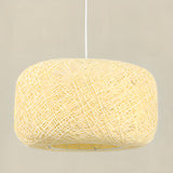 Oriental Colorful Rattan Drum Dining Room Pendant Light Image - 13