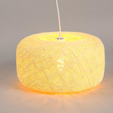 Oriental Colorful Rattan Drum Dining Room Pendant Light Image - 14