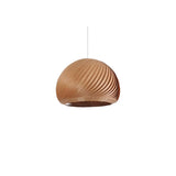 Oriental Flexible Length Wood Round Pendant Light  Image - 11