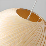 Oriental Flexible Length Wood Round Pendant Light  Image - 15