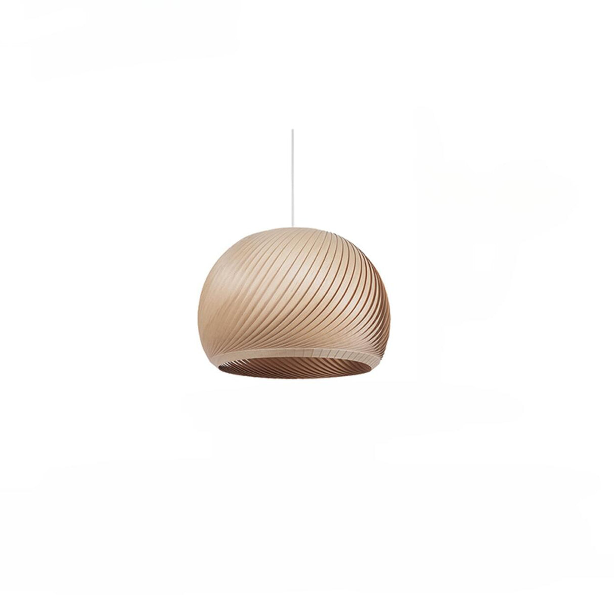 Oriental Flexible Length Wood Round Pendant Light  Image - 2