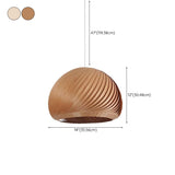 Oriental Flexible Length Wood Round Pendant Light  Image - 20