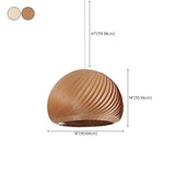 Oriental Flexible Length Wood Round Pendant Light  Image - 21