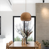 Oriental Flexible Length Wood Round Pendant Light  Image - 7