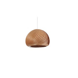 Oriental Flexible Length Wood Round Pendant Light  Image - 8