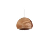 Oriental Flexible Length Wood Round Pendant Light  Image - 9