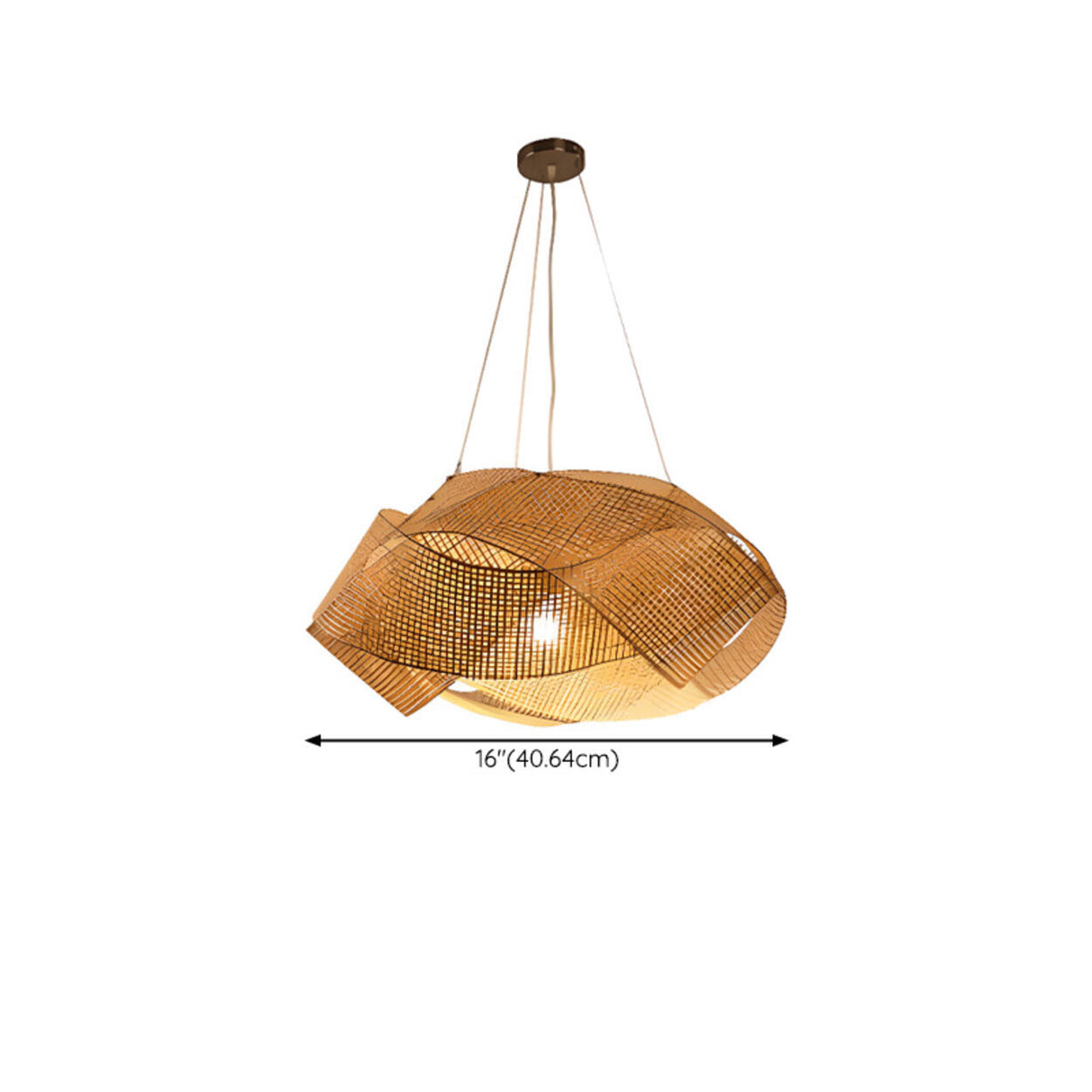 Oriental Geometric Bamboo Dining Room Pendant Light 