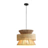 Oriental Geometric Woven Rattan Pendant Light Image - 3