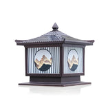 Oriental Lantern Post Bronze Landscape Outdoor Lamp Image - 7