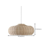 Oriental Natural Geometric Cane Rattan Pendant Light Image - 10