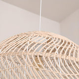 Oriental Natural Weave Rattan Dome Dining Room Pendant Light Image - 12