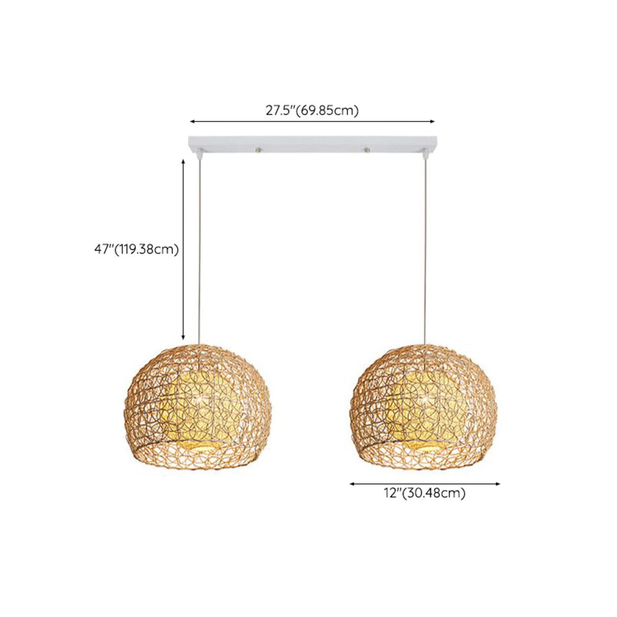 Oriental Rattan Wood Round Drum LED Pendant Light  Image - 14