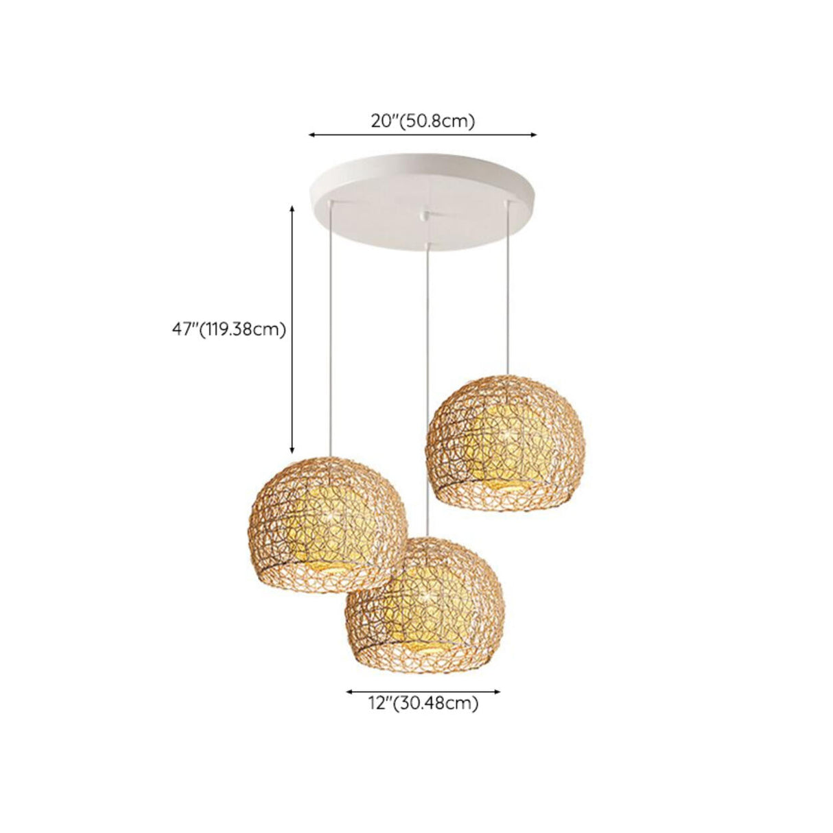 Oriental Rattan Wood Round Drum LED Pendant Light  Image - 16