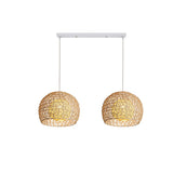 Oriental Rattan Wood Round Drum LED Pendant Light  Image - 5