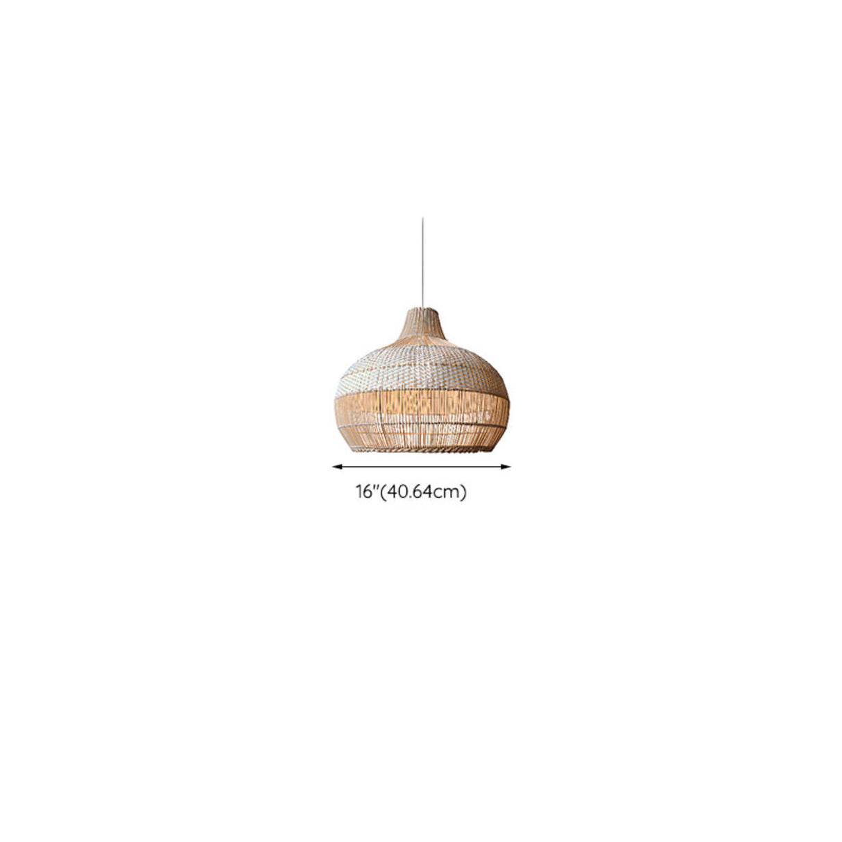 Oriental Rattan Woven Brown Dome Pendant Light 