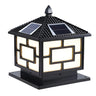 Oriental Square Pavilion Solar Metal Post Outdoor Lamp Image - 15