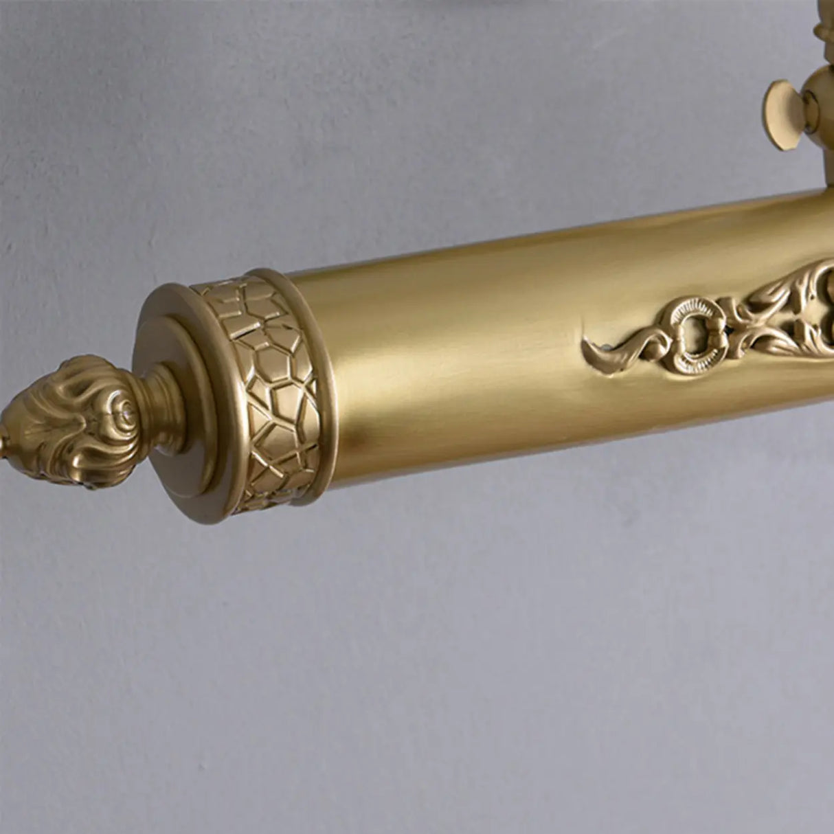 Ornate Copper Floral Gold Cylinder Vanity Light  Image - 9