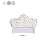 Ornate White Camelback Tufted Twin Headboard with Legs #size