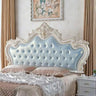 Ornate White Camelback Tufted Twin Headboard with Legs Image - 3