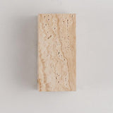 Outdoor Beige Stone Rectangular Up Down Wall Lamp Image - 11