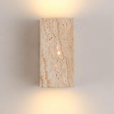 Outdoor Beige Stone Rectangular Up Down Wall Lamp Image - 15