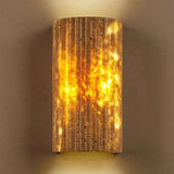 Outdoor Beige Stone Rectangular Up Down Wall Lamp Image - 16