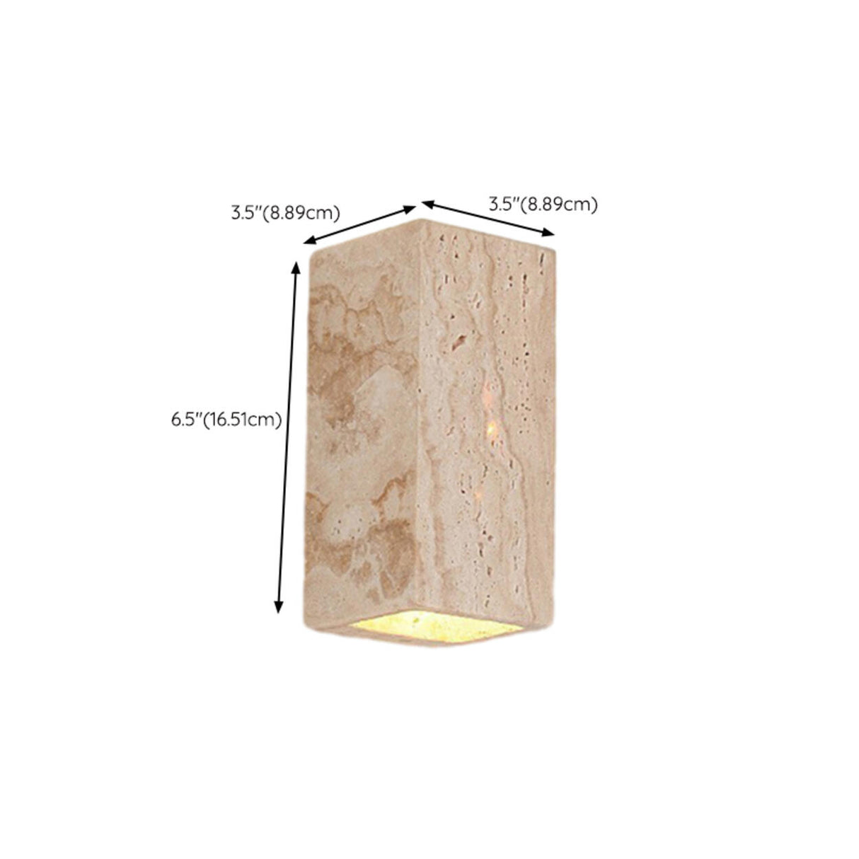 Outdoor Beige Stone Rectangular Up Down Wall Lamp 