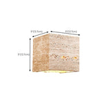 Outdoor Beige Stone Rectangular Up Down Wall Lamp Image - 21