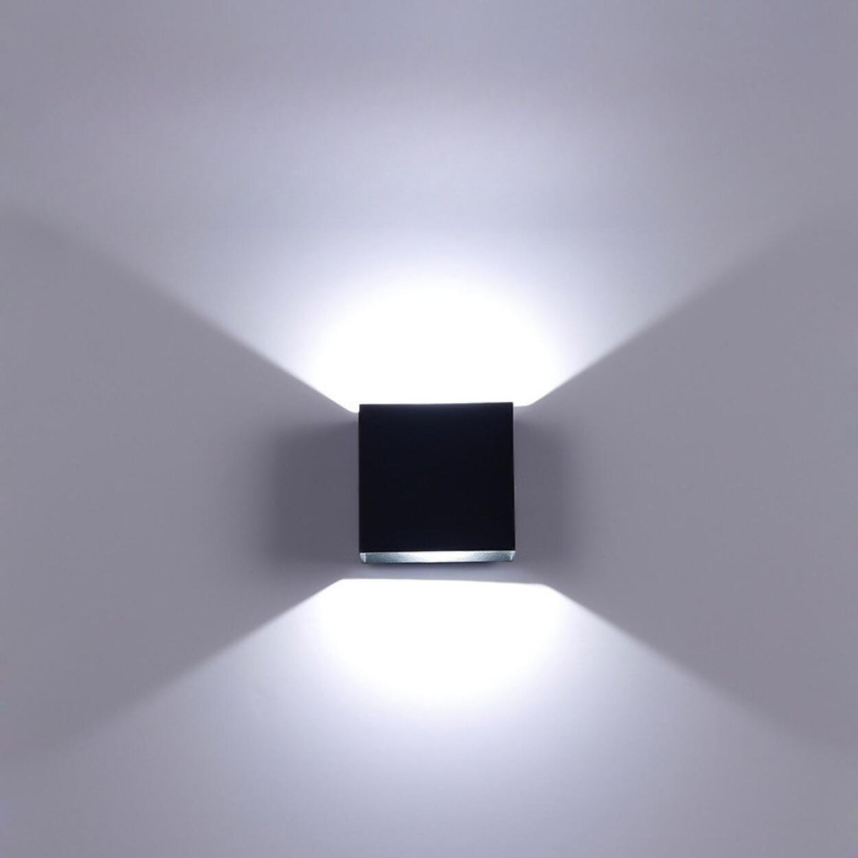 Outdoor Black Cube Up Down Lighting LED Wall Sconce Image - 3