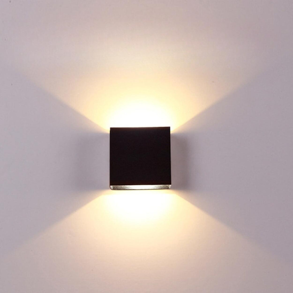 Outdoor Black Cube Up Down Lighting LED Wall Sconce Image - 7