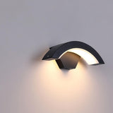 Outdoor Black Curved Arch Waterproof Wall Sconce Image - 8