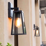 Outdoor Black Geometric LED Waterproof Wall Light Image - 1