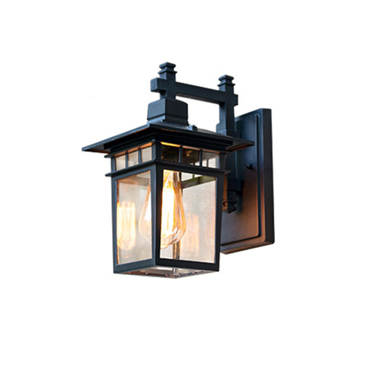 Outdoor Black Geometric LED Waterproof Wall Light Image - 13