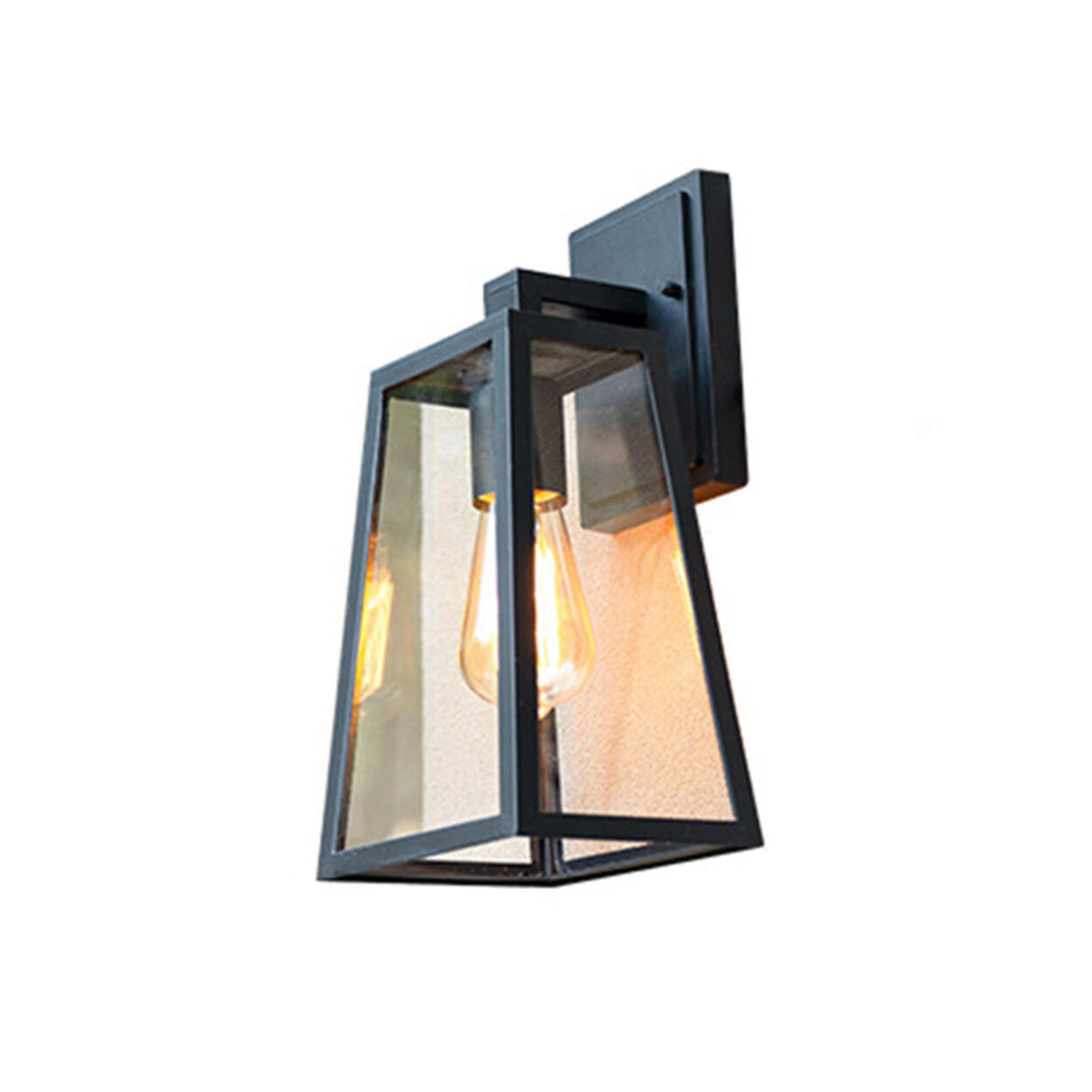 Outdoor Black Geometric LED Waterproof Wall Light Image - 5